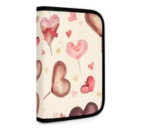 QMNRTK Handbemalte Herz-Geldbörse, multifunktional, kompakt, Ausweis, Stronghold Waltlet, Kreditkartenhalter, Geldbörse, Reißverschluss, Ledertasche, RFID-blockierend, Bifold Wallet für Männer und