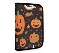 QMNRTK Happy Halloween Multifunktions-Geldbörse, kompakt, Ausweis, Stronghold Waltlet, Kreditkartenhalter, Geldbörse, Reißverschluss, Ledertasche, RFID-blockierend, Bifold Wallet für Männer und