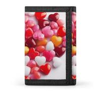 QMNRTK Heart Candy dreifach gefaltete Geldbörse, schlanke Brieftasche, personalisierbar, RFID-blockierend, für Damen und Herren, Einheitsgröße, Stil:, Einheitsgröße