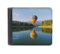 QMNRTK Hot Balloon Above The Calm Lake Ledergeldbörse für Männer und Frauen, RFID-blockierend, extra Kapazität, ultrastarke Nähte, schlanke Geldscheinfach mit 8 Kartenfächern, Stil, Einheitsgröße,