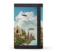 QMNRTK I Love to Travel Dreifach gefaltete Geldbörse, schlanke Brieftasche, personalisierbar, RFID-blockierend, für Damen und Herren, Einheitsgröße, Stil:, Einheitsgröße