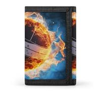 QMNRTK Ice and Fire Volleyball-Geldbörse, dreifach gefaltet, schmale Geldbörse, personalisierbar, RFID-blockierend, für Damen und Herren, Einheitsgröße, Stil:, Einheitsgröße