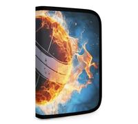 QMNRTK Ice and Fire Volleyball-Geldbörse, multifunktional, kompakt, Ausweis, Stronghold Waltlet, Kreditkartenhalter, Geldbörse, Reißverschluss, Ledertasche, RFID-blockierend, Bifold Wallet für Männer