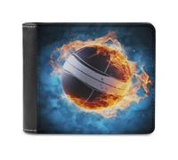 QMNRTK Ice and Fire Volleyball-Ledergeldbörse für Männer und Frauen, RFID-blockierend, extra Kapazität, ultrastarke Nähte, schlanke Geldscheinfach mit 8 Kartenfächern, Stil, Einheitsgröße, Stil:,