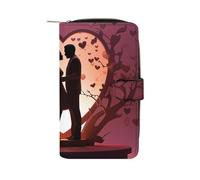 QMNRTK Kissing Silhouette, Kreditkartenetui, RFID-blockierend, schmal, faltbar, echtes Leder, minimalistische Vordertasche, Geldbörse, Schlüsselanhänger, Geldbörse für Männer und Frauen, Stil, 19,7 x