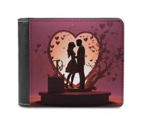 QMNRTK Kissing Silhouette Ledergeldbörse für Herren und Damen, RFID-blockierend, extra Kapazität, ultrastarke Nähte, schlanke Geldscheinfach mit 8 Kartenfächern, Stil, Einheitsgröße, Stil:,