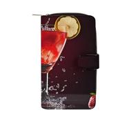 QMNRTK Klassische Cocktail-Kreditkarten-Geldbörse, RFID-blockierend, schmal, faltbar, echtes Leder, minimalistische Vordertasche, Geldbörse, Schlüsselanhänger, Geldbörse für Männer und Frauen, Stil,