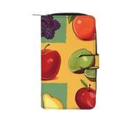 QMNRTK Kreditkartenetui im Kunststil, RFID-blockierend, schmal, faltbar, echtes Leder, minimalistische Vordertasche, Geldbörse, Schlüsselanhänger, Geldbörse für Damen und Herren, 19,7 x 11 x 3,5 cm,