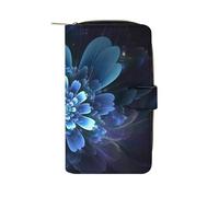 QMNRTK Kreditkartenetui mit Fantasy-Blume, RFID-blockierend, schmal, faltbar, echtes Leder, minimalistische Vordertasche, Geldbörse, Schlüsselanhänger, Geldbörse für Damen und Herren, 19,7 x 11 x 3,5