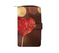 QMNRTK Kreditkartenetui mit Herzmotiv, RFID-blockierend, schmal, faltbar, echtes Leder, minimalistische Vordertasche, Geldbörse, Schlüsselanhänger, Geldbörse für Männer und Frauen, Stil, 19,7 x 11 x