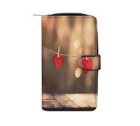 QMNRTK Kreditkartenetui mit Liebesherz-Label, RFID-blockierend, schmal, faltbar, echtes Leder, minimalistische Vordertasche, Geldbörse, Schlüsselanhänger, Geldbörse für Männer und Frauen, Stil, 19,7 x