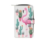 QMNRTK Kreditkartenetui mit tropischem Flamingo, RFID-blockierend, schmal, faltbar, echtes Leder, minimalistische Vordertasche, Geldbörse, Schlüsselanhänger, Geldbörse für Damen und Herren, 19,7 x 11