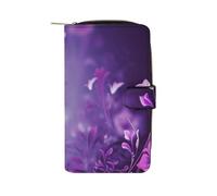 QMNRTK Kreditkartenetui, RFID-blockierend, schmal, echtes Leder, minimalistische Vordertasche, Geldbörse, Schlüsselanhänger, Geldbörse für Damen und Herren, 19,7 x 11 x 3,5 cm, Violett, Stil:,