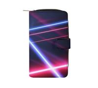 QMNRTK Laser Line Kreditkartenetui, RFID-blockierend, schmal, faltbar, echtes Leder, minimalistische Vordertasche, Geldbörse, Schlüsselanhänger, Geldbörse für Damen und Herren, Stil, 19,7 x 11 x 3,5