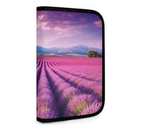 QMNRTK Lavender Fields Multifunktionale, kompakte Brieftasche, Ausweis, Stronghold Waltlet, Kreditkartenhalter, Geldbörse, Reißverschluss, Ledertasche, RFID-blockierend, Bifold Wallet für Männer und