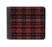 QMNRTK Ledergeldbörse für Herren und Damen, RFID-blockierend, extra Kapazität, ultrastarke Nähte, schlanke Geldscheinfach mit 8 Kartenfächern, Einheitsgröße, Rot und Schwarz, Stil:, Einheitsgröße