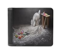 QMNRTK Ledergeldbörse mit Kreide-Zeichnung, Bifold Wallet für Männer und Frauen, RFID-blockierend, extra Kapazität, ultrastarke Nähte, schlanke Geldscheinfach mit 8 Kartenfächern, Stil, Einheitsgröße,