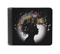 QMNRTK Ledergeldbörse mit Musikbild, Bifold Wallet für Männer und Frauen, RFID-blockierend, extra Kapazität, ultrastarke Nähte, schlanke Geldscheinfach mit 8 Kartenfächern, Stil, Einheitsgröße, Stil:,