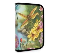 QMNRTK Libelle Garden Spring Multifunktions-Geldbörse für Ausweis, Stronghold Waltlet, Kreditkartenhalter, Geldbörse, Reißverschluss, Ledertasche, RFID-blockierend, Bifold Wallet für Männer und