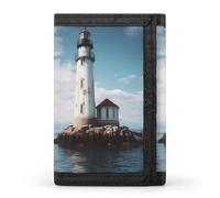 QMNRTK Light House dreifach gefaltete Geldbörse, schlanke Brieftasche, personalisierbar, RFID-blockierend, für Damen und Herren, Einheitsgröße, Stil:, Einheitsgröße