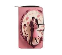 QMNRTK Love Paper Cut Kreditkartenetui, RFID-blockierend, schmal, faltbar, echtes Leder, minimalistische Vordertasche, Geldbörse, Schlüsselanhänger, Geldbörse für Männer und Frauen, Stil, 19,7 x 11 x