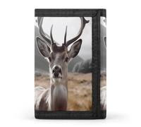 QMNRTK Lustige dreifach gefaltete Geldbörse mit Hirschmotiv, personalisierbar, RFID-blockierend, für Damen und Herren, Einheitsgröße, Stil:, Einheitsgröße