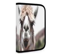 QMNRTK Lustiges Alpaka-Llama, multifunktional, kompakt, Ausweis, Stronghold Waltlet, Kreditkartenhalter, Geldbörse, Reißverschluss, Ledertasche, RFID-blockierend, Bifold Wallet für Männer und Frauen,