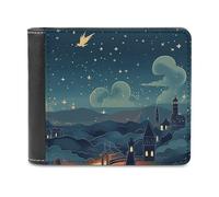 QMNRTK Magical Nights Ledergeldbörse für Männer und Frauen, RFID-blockierend, extra Kapazität, ultrastarke Nähte, schlanke Geldscheinfach mit 8 Kartenfächern, Stil, Einheitsgröße, Stil:, Einheitsgröße