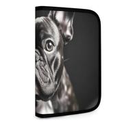 QMNRTK Multifunktionale Geldbörse mit französischer Bulldogge, Ausweis, Stronghold Waltlet, Kreditkartenhalter, Geldbörse, Reißverschluss, Lederetui, RFID-blockierend, Bifold Wallet für Männer und