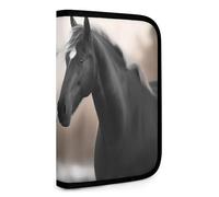 QMNRTK Multifunktionale, kompakte Brieftasche, Ausweis, Waltlet, Kreditkartenetui, Reißverschluss, Lederetui, RFID-blockierend, faltbar, für Männer und Frauen, Einheitsgröße, Schwarz und Weiß, Stil:,