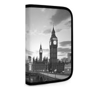 QMNRTK Multifunktionale, kompakte Geldbörse für Ausweise, Kreditkartenhalter, Reißverschluss, Lederetui, RFID-blockierend, faltbar, für Herren und Damen, Schwarz und Weiß, Stil:, Einheitsgröße