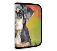 QMNRTK Multifunktionale kompakte Geldbörse für Hunde, Ausweis, Stronghold Waltlet, Kreditkartenhalter, Geldbörse, Reißverschluss, Ledertasche, RFID-blockierend, Bifold Wallet für Männer und Frauen,