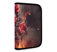 QMNRTK Multifunktionale, kompakte Geldbörse mit Blumenmotiv, Ausweis, Stronghold Waltlet, Kreditkartenhalter, Geldbörse, Reißverschluss, Lederetui, RFID-blockierend, Bifold Wallet für Männer und