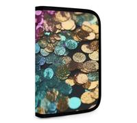 QMNRTK Multifunktionale, kompakte Geldbörse mit Glitzer-Pailletten, Ausweis, Stronghold Waltlet, Kreditkartenhalter, Geldbörse, Reißverschluss, Ledertasche, RFID-blockierend, Bifold Wallet für Männer