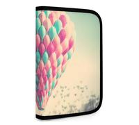 QMNRTK Multifunktionale, kompakte Geldbörse mit Heißluftballon, Ausweis, Stronghold Waltlet, Kreditkartenhalter, Geldbörse, Reißverschluss, Ledertasche, RFID-blockierend, Bifold Wallet für Männer und