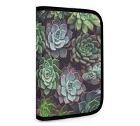 QMNRTK Multifunktionale, kompakte Geldbörse mit Sukkulenten, Ausweis, Stronghold Waltlet, Kreditkartenhalter, Geldbörse, Reißverschluss, Lederetui, RFID-blockierend, Bifold Wallet für Männer und