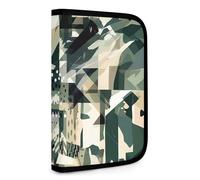 QMNRTK Multifunktionale, kompakte Geldbörse mit Tarnmuster, für Ausweis, Kreditkartenetui, Reißverschluss, Lederetui, RFID-blockierend, faltbar, für Herren und Damen, Einheitsgröße, Grün, Stil:,