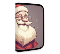 QMNRTK Multifunktionale, kompakte Geldbörse mit Weihnachtsmann, Ausweis, Stronghold Waltlet, Kreditkartenhalter, Geldbörse, Reißverschluss, Lederetui, RFID-blockierend, Bifold Wallet für Männer und