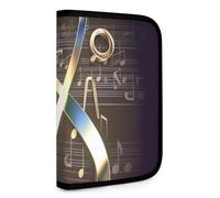 QMNRTK Musiksymbole, multifunktionale, kompakte Brieftasche, Ausweis, Stronghold Waltlet, Kreditkartenhalter, Geldbörse, Reißverschluss, Ledertasche, RFID-blockierend, Bifold Wallet für Männer und