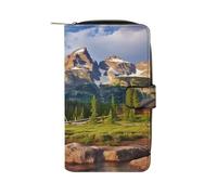 QMNRTK National Park Kreditkartenetui, RFID-blockierend, schmal, faltbar, echtes Leder, minimalistische Vordertasche, Geldbörse, Schlüsselanhänger, Geldbörse für Männer und Frauen, Stil, 19,7 x 11 x