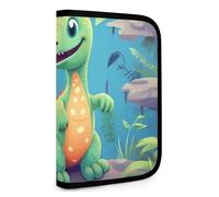 QMNRTK Niedliche Dinosaurier-Geldbörse, multifunktional, kompakt, Ausweis, Stronghold Waltlet, Kreditkartenhalter, Geldbörse, Reißverschluss, Ledertasche, RFID-blockierend, Bifold Wallet für Männer