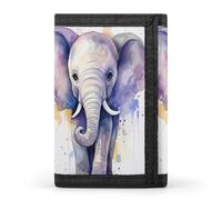 QMNRTK Niedliche dreifach gefaltete Geldbörse mit Elefantenmotiv, schmal, personalisierbar, RFID-blockierend, für Damen und Herren, Einheitsgröße, Stil:, Einheitsgröße