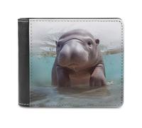 QMNRTK Niedliche Hippo Ledergeldbörse für Männer und Frauen, RFID-blockierend, extra Kapazität, ultrastarke Nähte, schlanke Geldscheinfach mit 8 Kartenfächern, Stil, Einheitsgröße, Stil:,