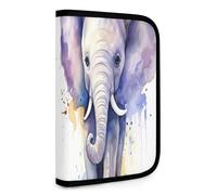 QMNRTK Niedliches Baby-Elefanten-Aquarell-Geldbörse, multifunktional, kompakt, Ausweis, Kreditkartenhalter, Geldbörse, Reißverschluss, Ledertasche, RFID-blockierend, für Männer und Frauen, Stil,