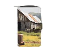 QMNRTK Old Wooden Barn with Rusted Tractor Credit Card Wallet Rfid Blocking Slim Bifold Genuine Leather Minimalist Front Pocket Wallets Keychain Wallet for Men And Women, Style, 19.7x11x3.5cm, Stil:,