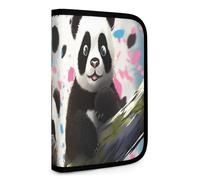 QMNRTK Panda Star Multifunktionale, kompakte Brieftasche, Ausweis, Stronghold Waltlet, Kreditkartenhalter, Geldbörse, Reißverschluss, Ledertasche, RFID-blockierend, Bifold Wallet für Männer und