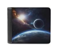 QMNRTK Planet Geldbörse aus Leder für Herren und Damen, RFID-blockierend, extra Kapazität, ultrastarke Nähte, schlanke Geldscheinfach mit 8 Kartenfächern, Stil, Einheitsgröße, Stil:, Einheitsgröße