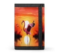 QMNRTK Pretty Sunset Flamingo, dreifach gefaltete Geldbörse, schmale Geldbörse, personalisierbar, RFID-blockierend, für Damen und Herren, Einheitsgröße, Stil:, Einheitsgröße