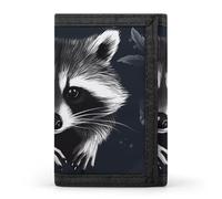 QMNRTK Raccoo Geldbörse mit dreifach gefaltetem Muster, schmale Geldbörse, personalisierbar, RFID-blockierend, für Damen und Herren, Einheitsgröße, Stil:, Einheitsgröße