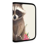 QMNRTK Raccoon Multifunktions-Geldbörse, kompakt, Ausweis, Stronghold Waltlet, Kreditkartenhalter, Geldbörse, Reißverschluss, Lederetui, RFID-blockierend, Bifold Wallet für Männer und Frauen, Stil,